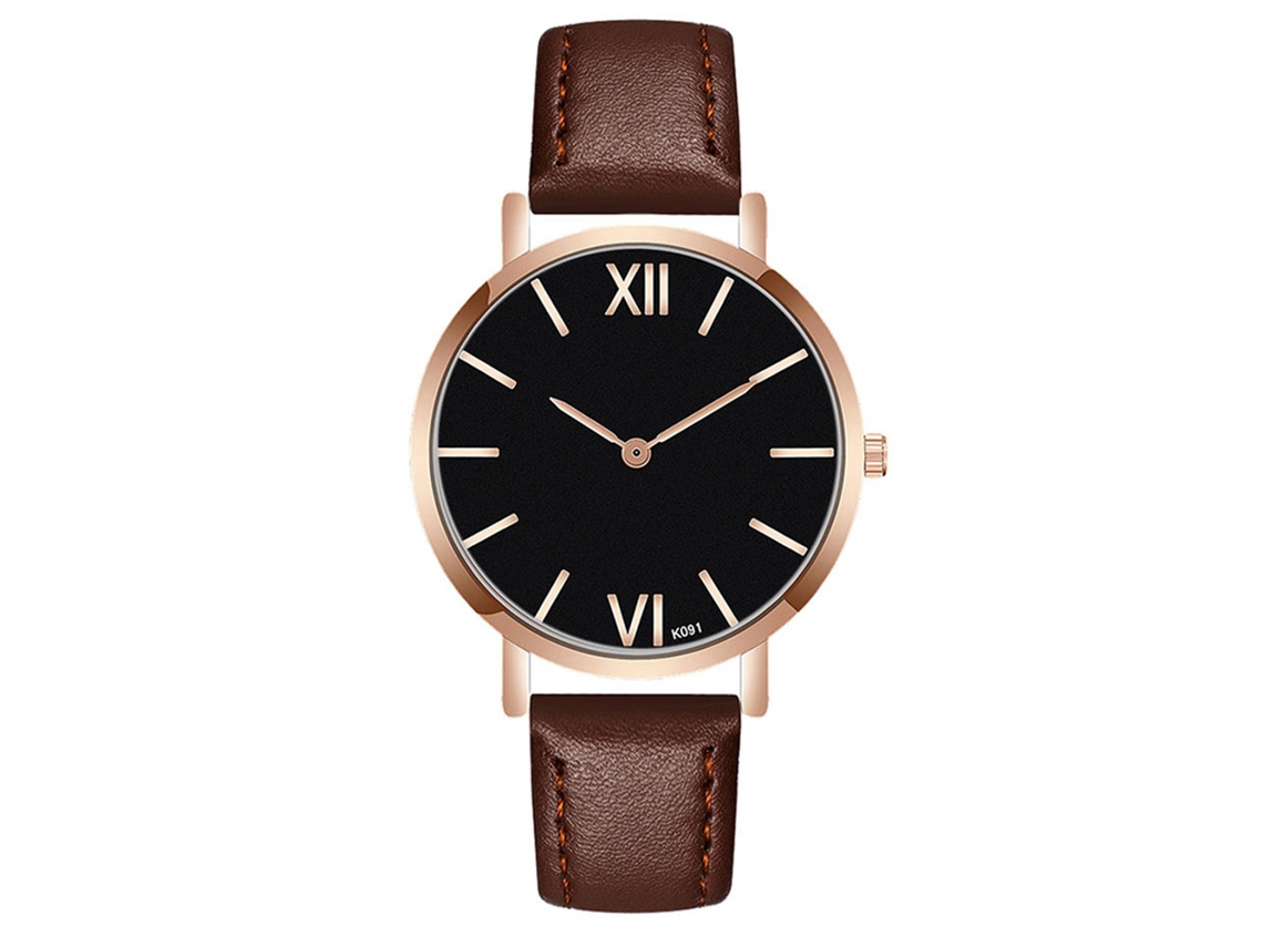 Reloj De Pulsera Casual De Cuarzo Para Hombre Zhoulianfa Con Correa De Cuero Sintético (marrón Oscuro)