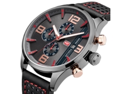 Reloj De Pulsera Para Hombre Mini Focus Analógico De Cuarzo Resistente Al Agua Con Correa De Pu