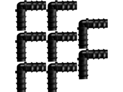 Conector De Mangueira De Irrigação De 16 Mm Pacote Com 8 (cotovelo)
