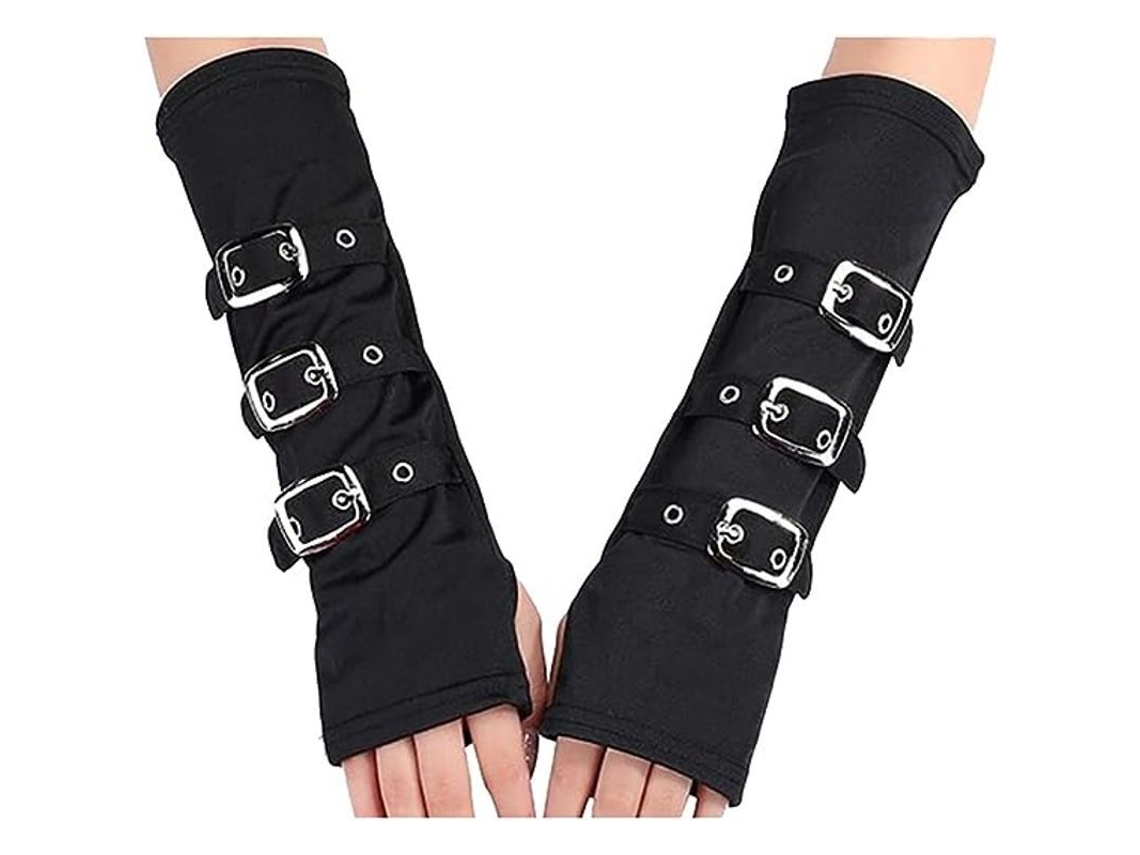 Guantes Sin Dedos Estilo Punk Para Mujer, Rasgados, Para Fiestas Y Disfraces De Halloween, 1 Par.