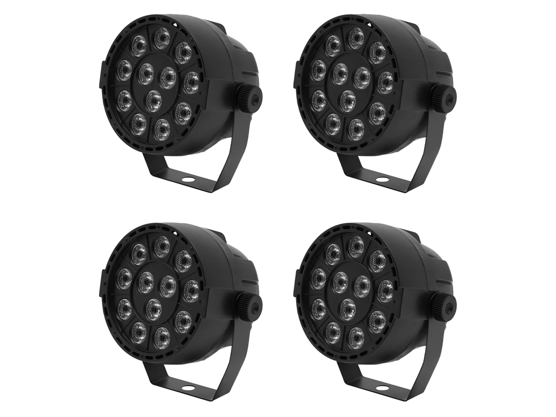 Foco PAR, colores RGBW, múltiples modos de control, negro OEM