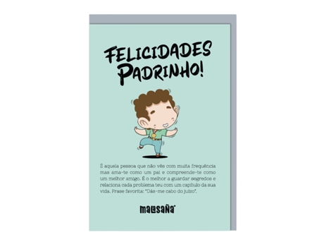 Postal MALASANA Felicidades Padrinho! Trm60-Pt (Edad Mínima Recomendada: años)
