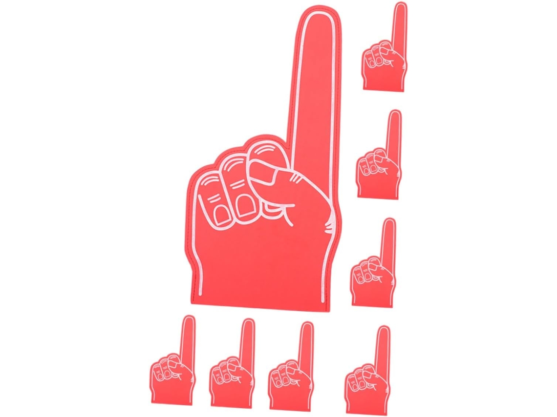 Juego De 8 Dedos De Espuma Roja, Accesorios De Porristas, Eva, Motivación Deportiva.