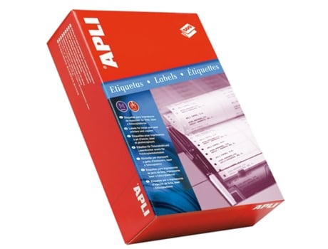 Etiquetas Continuas Plegadas en Zig-Zag APLI (Blanco - 1 Caja 12 137,2 X 74,1 mm)