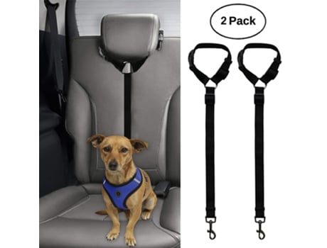 ELKUAIE Cinturones de seguridad para perros y gatos, sujeción para reposacabezas de coche, correas de seguridad ajustables, arnés para cinturón de ...