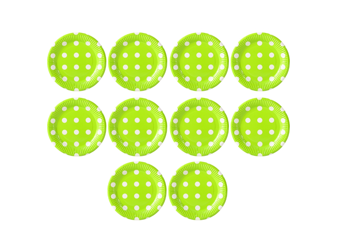 Juego de 10 platos de papel - Verde - 18 cm KOFIHETY