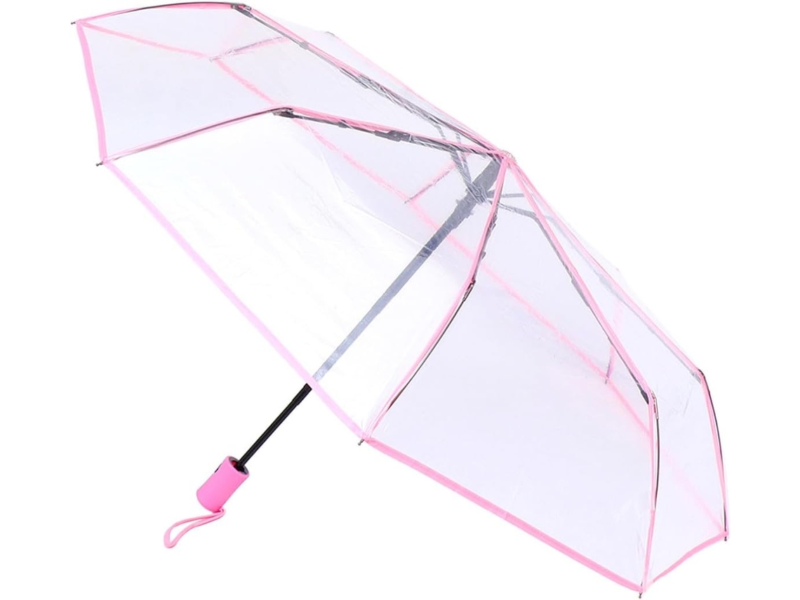 Paraguas Plegable Automático Ciieeo, Transparente, Con Revestimiento De Fibra De Poliéster Impermeable Y Mango.
