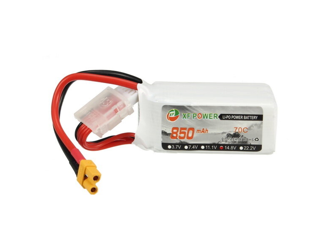 Batería Xf Power de 14,8 V, 850 mAh, 4 s, 70 c, conector Lipo Xt30