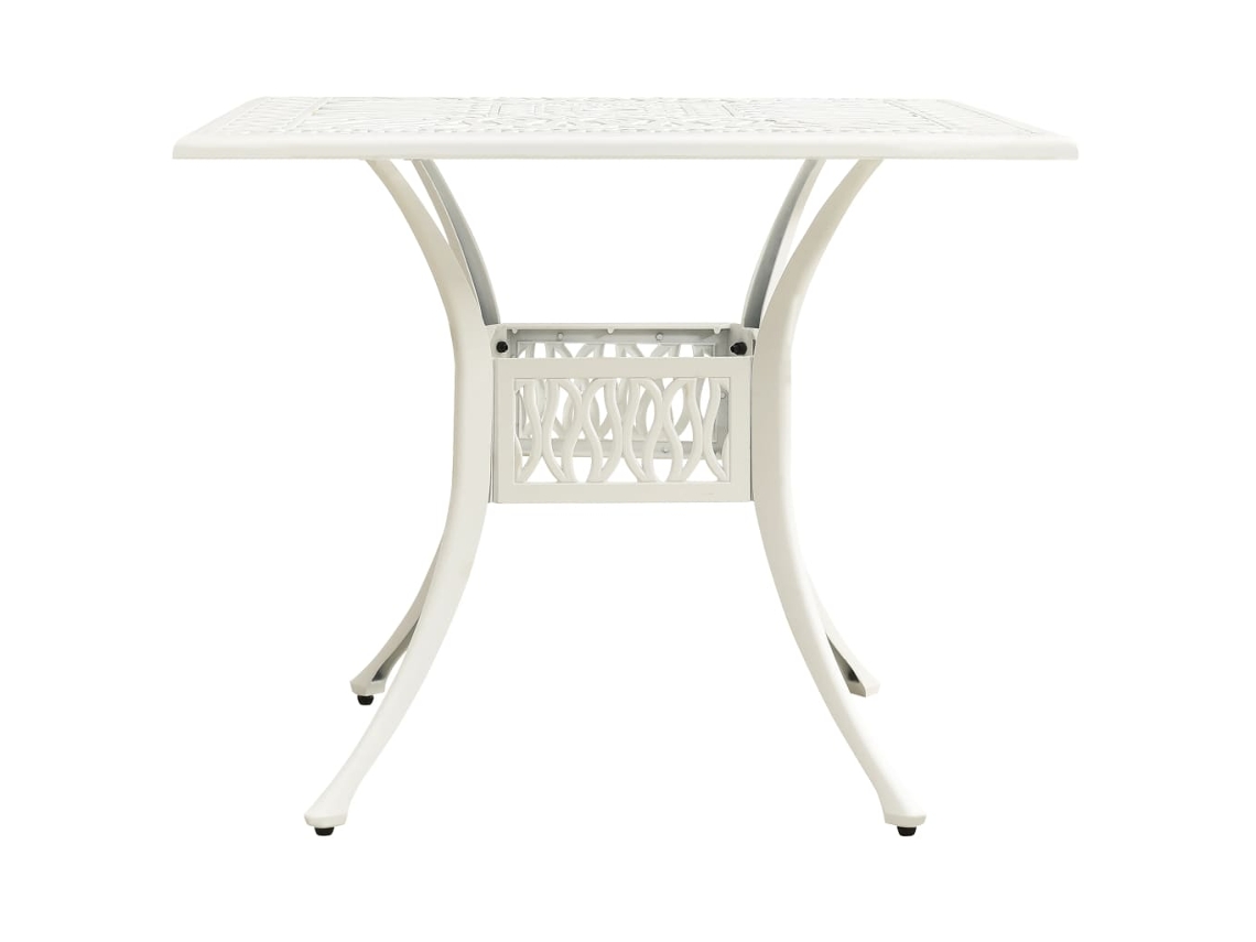 Maison Exclusive - Mesa De Jardín Aluminio Fundido Blanco 90x90x73 Cm