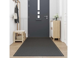 Maison Exclusive - Felpudo A Rayas Negro Y Gris 115x400 Cm
