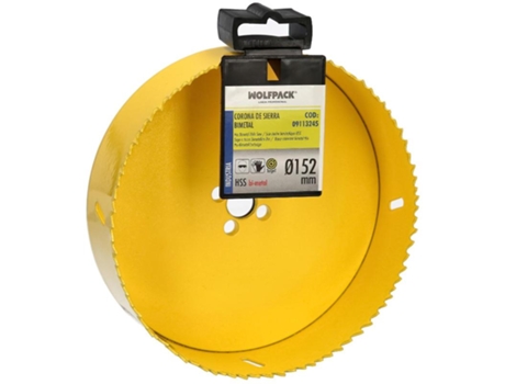 Corona Sierra Bimetal Ø 152 mm Templado Termico. Base Reforzada. Corona Madera. Broca Agujeros Madera. Acero. Hierro. Plasticos WOLFPACK LINEA PROF...