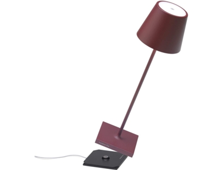 Lámpara de Mesa Poldina Pro Bordeaux led recargable y regulable ZAFFERANO