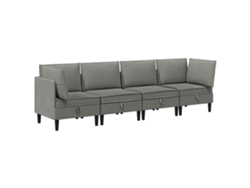 Juego De Muebles De Salón 4 Pcs Gris Oscuro Tela