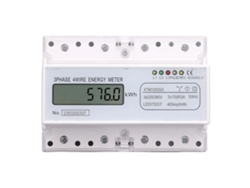 Contador De Energía Trifásico 4 Hilos 7p Digital Lcd Kwh Wattmetro Consumo Din Rail 35mm