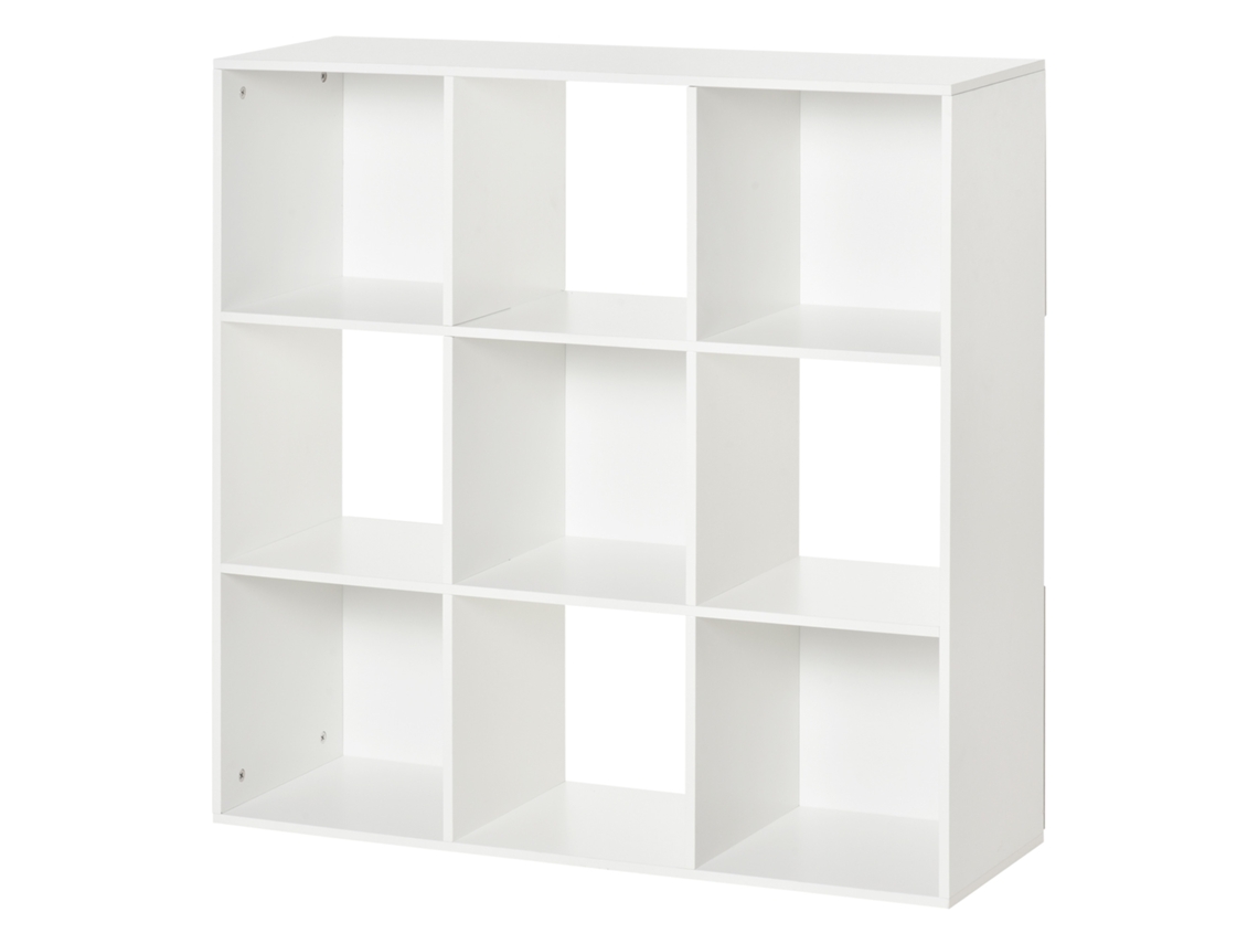 VPMKP - Estantería Homcom De 3 Niveles Con 9 Cubos, 91,5x29,5x91,5 Cm, Fabricada En Madera.