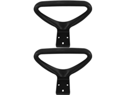Accesorios Profesionales. Fácil Instalación. Reposabrazos Ergonómicos De Plástico Negro. Juego De 2 Unidades.