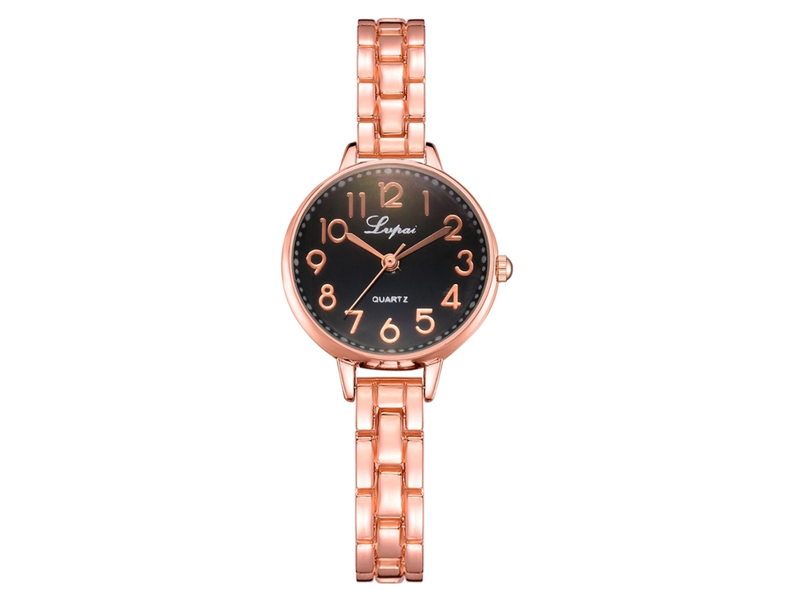 Reloj De Pulsera Ccq Para Mujer Con Decoración Floral De Diamantes De Imitación Y Manecillas Redondas (marrón)