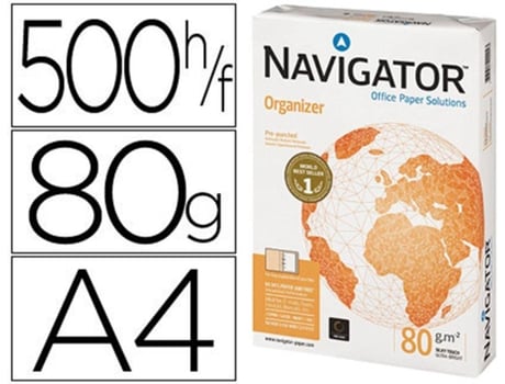 Papel Fotocopia Navegador Din A4 80 Gr 2 Agujeros Papel Multiusos Cartuchos Tintas y Palet Láser de 500 hojas