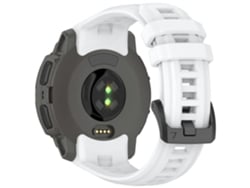 Pulseira De Silicone Esportiva Respirável Para Smartwatch Garmin Instinct E De 45 Mm - Branca