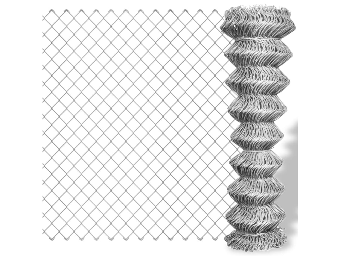 Malla de vallado VIDAXL Plateado Acero  (25x0,8m)