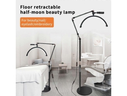 Luz vídeo LED 20W Andoer HD-M2X media luna. Relleno 3000-6000K regulable con soporte metal y móvil. Para belleza y bienestar.
