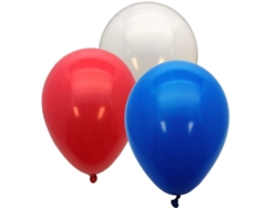 Cortinas De Poliéster Con Globos De Goma Rojos, Blancos Y Azules (60 Juegos), De 30 Cm, Ideales Para Fiestas.