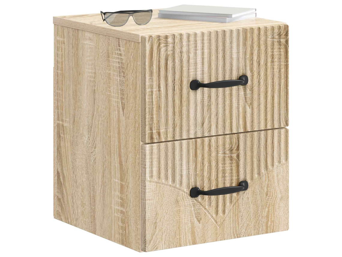 Maison Exclusive - Mesita De Noche De Pared 2 Pcs Roble Sonoma 34,5 X 33 X 40 Cm