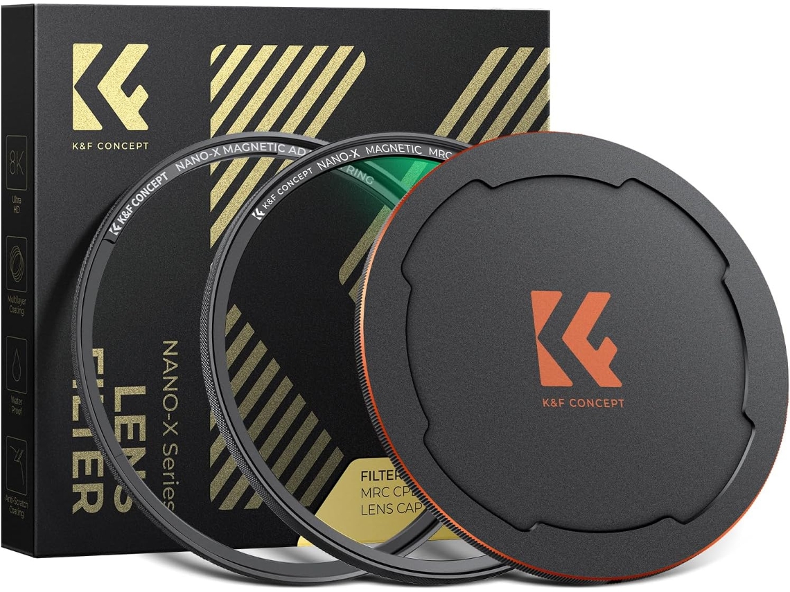 Kit De Filtro Cpl Magnético Com Tampa De Lente Nano-x Multirrevestido 77mm