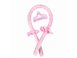 Set De Cinta Para Rizos Sin Calor Con Clip De Goma Fijación Herramienta De Peinado Para Dormir Rosa