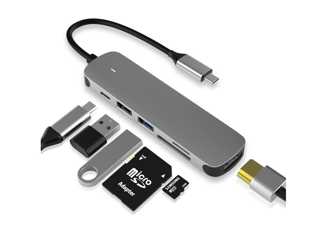 Adaptador Hub 6 en 1, compatible con Fast USB Office STELASPLEN