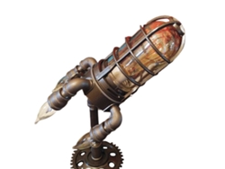 2026-lámpara De Noche Cohete Steampunk Con Luz De Fuego Para Decoración Hogar Regalo