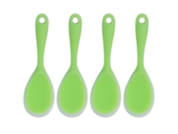 Juego de cuatro cucharones para sopa, olla arrocera eléctrica verde transparente. Mdug (apta para puré de papas y arroz).