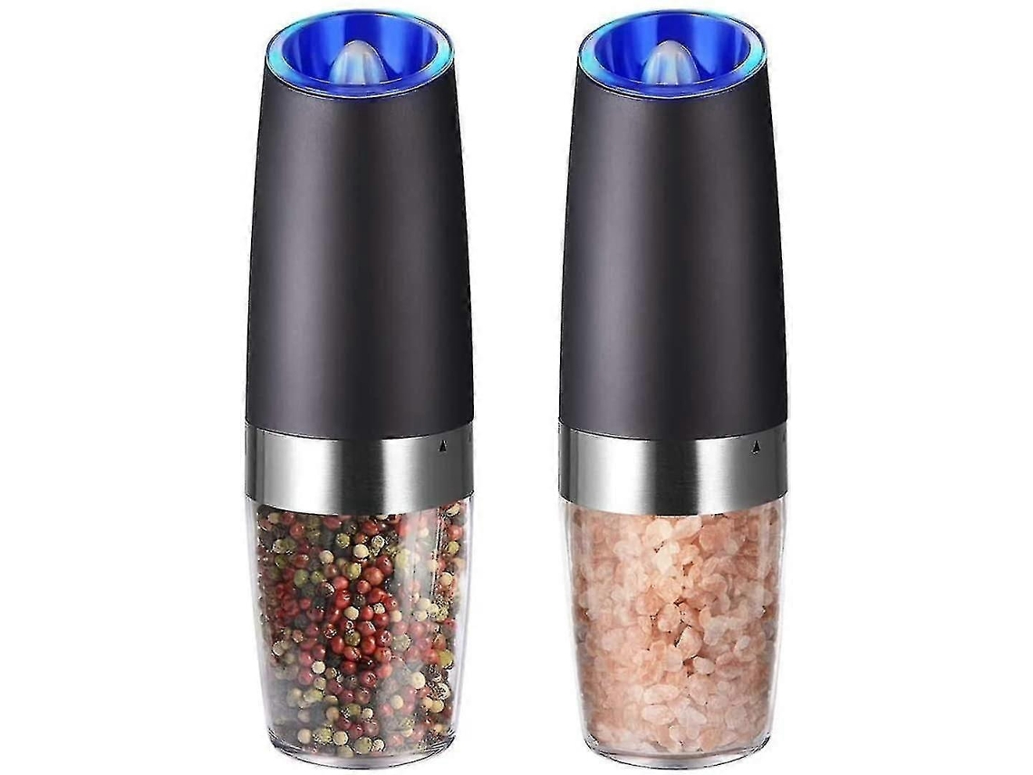 2x Molinillos Eléctricos de Sal y Pimienta, Molinillo de Sal, Molinillo de Pimienta, Molinillo de Especias, LED Rosewell