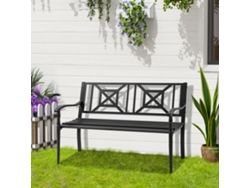 Banco de Jardim de 2 Lugares, Aço, Apoios de Braço e Encosto, Carga 240 kg, 128x62,5x81,5 cm PMM CAPITALI