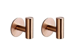 2 ganchos de baño de acero inoxidable, resistentes, sin clavos, C16