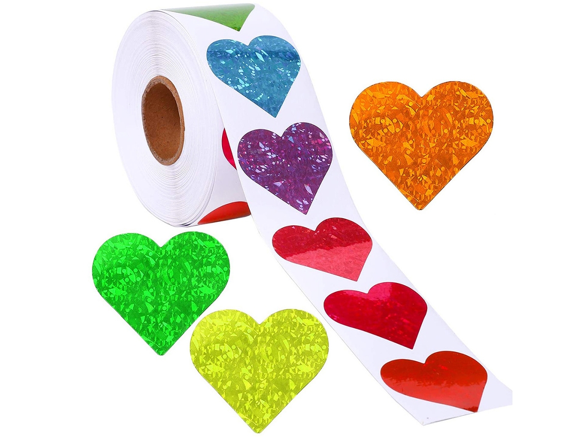 500 pegatinas en forma de corazón - Decoración para San Valentín y bodas NEVEANCE