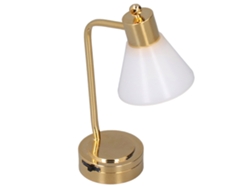 Lámpara De Mesa Led Para Casa De Muñecas A Escala 1:12 Miniatura Metal Micro Dorada Blanca