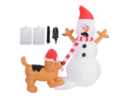 Muñeco de nieve inflable de 1,1 m con luces LED blancas