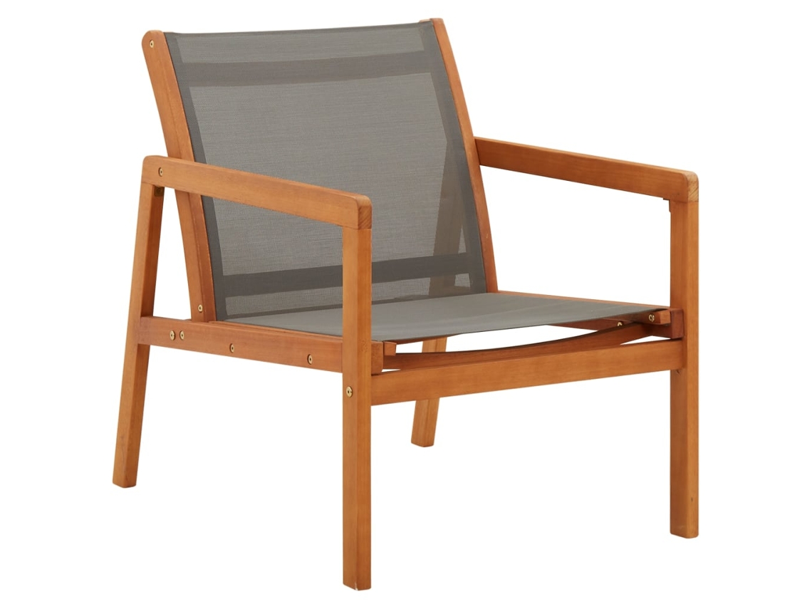 Sillón de jardín DKD Home Decor de eucalipto macizo y textileno gris