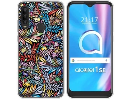 Carcasa Alcatel 1SE 2020 TUMUNDOSMARTPHONE Dibujos Transparente Flores 04 Multicolor