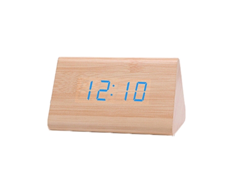 Reloj despertador electrónico luminoso led inteligente creativo de madera