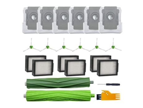 Kit de piezas de repuesto Compatible con Irobot Roomba I7 I7I6I8 I3/Plus E5 E6 E7 aspiradora cepillos laterales bolsas de vacío