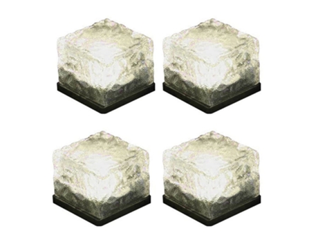Luces solares, luces de cubos de hielo para paisaje, lámpara a prueba de agua para patio y jardín al aire libre