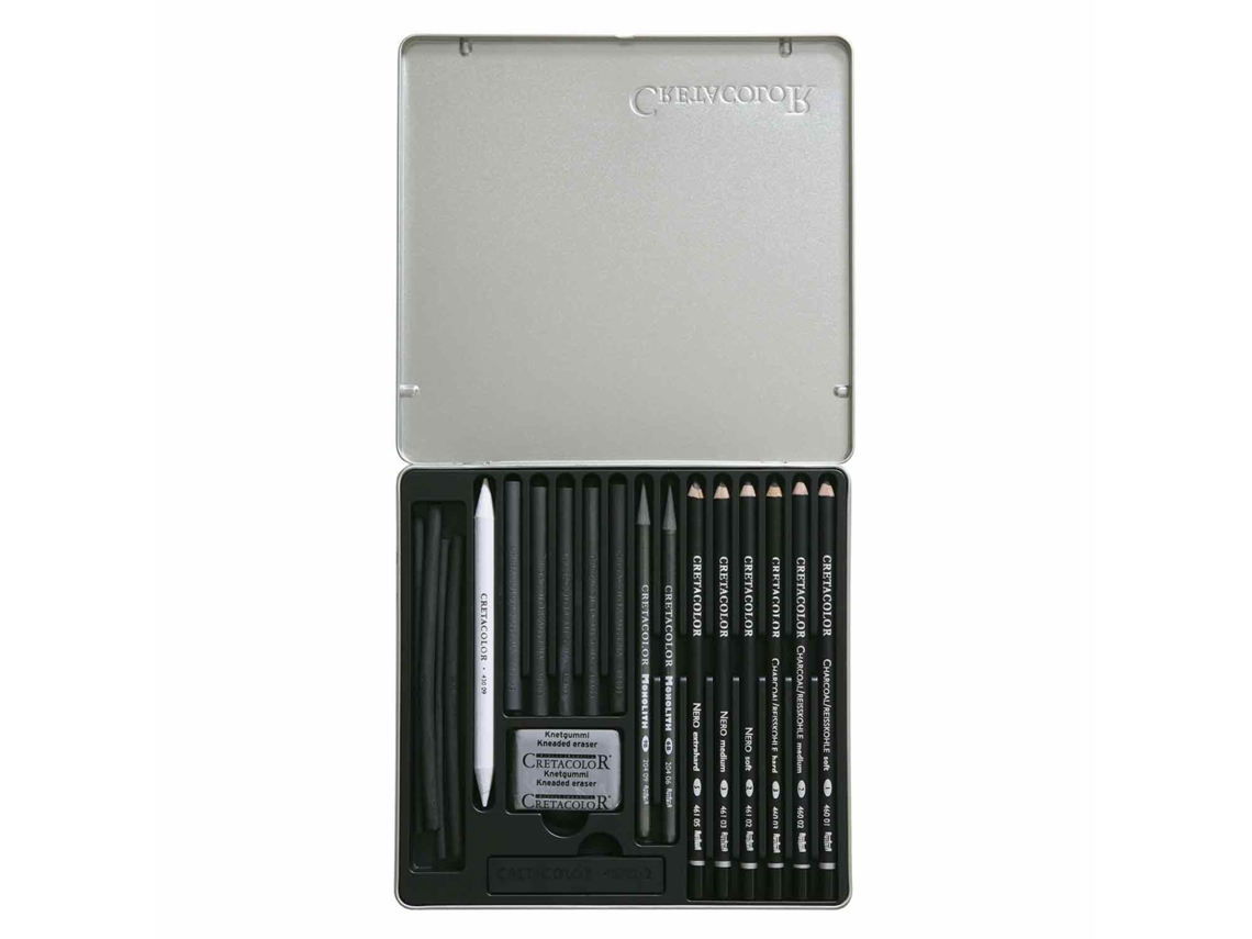 Kit de Dibujo BREVILLIER'S CRETACOLOR Sketching Set 20 Piezas Caja Negra