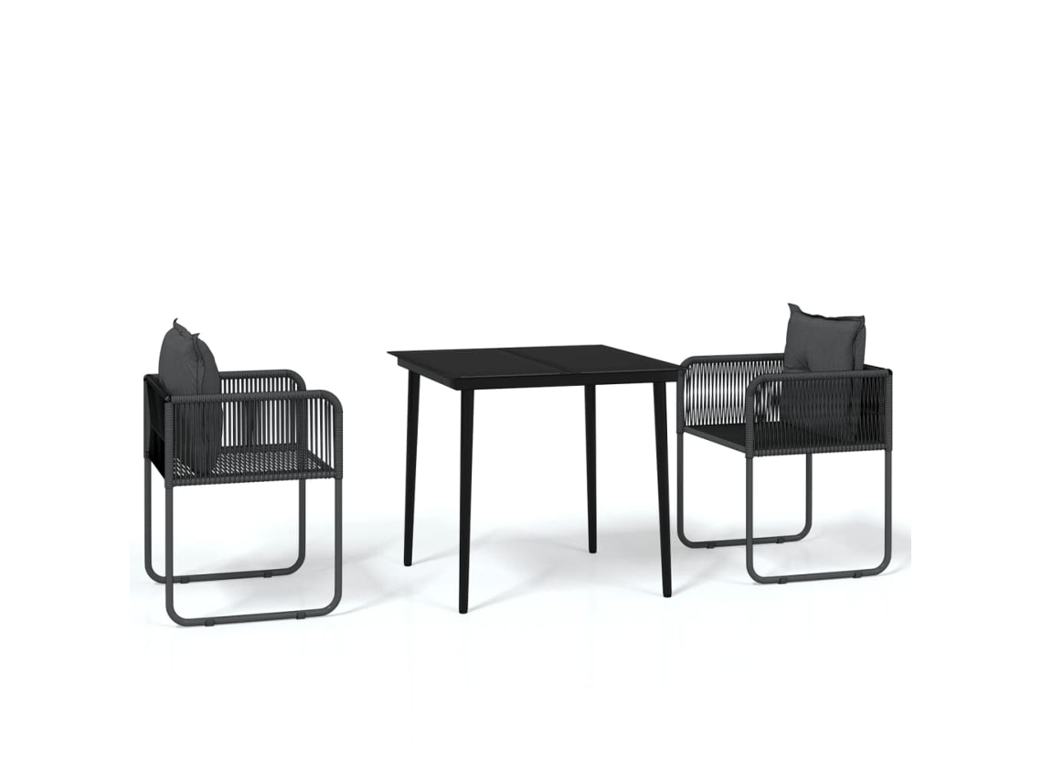 Maison Exclusive - Juego De Comedor Para Jardín 3 Piezas Negro