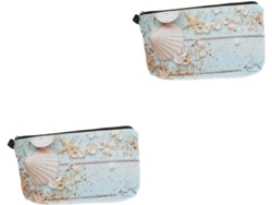 Neceser De Maquillaje De 2 Piezas Resistente Al Agua Con Estampado Marino Y Estuche De Viaje.