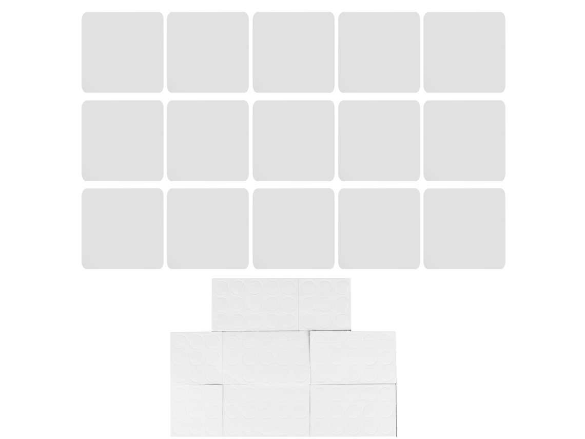 KOFIHETY Adesivo de parede de espelho quadrado 3D para decoração de sala de estar, prata