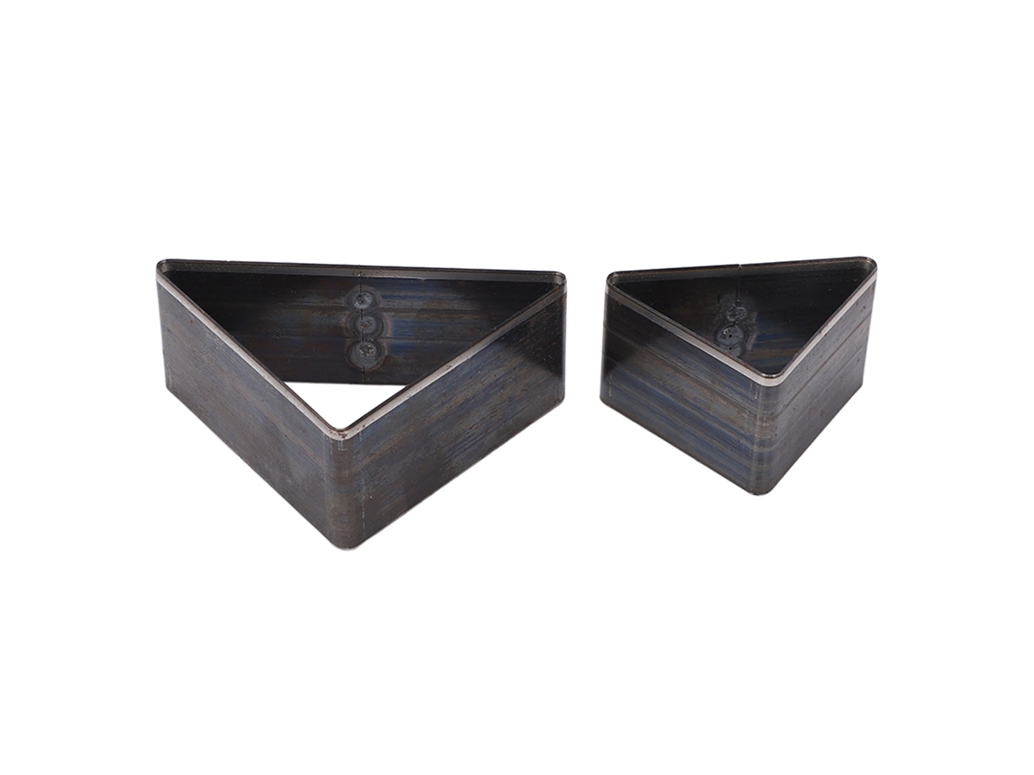 Juego De 2 Cortadores Triangulares De Cuero De Acero Aleado Con Perforador Hueco Y Estuche De Almacenamiento.