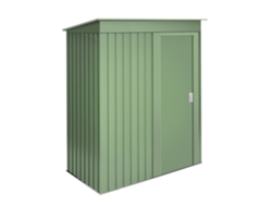 Abrigo Metálico de Jardín WASABI Verde 1,39m2 - 86x162x181cm - Puerta Corredera - Techo Inclinado