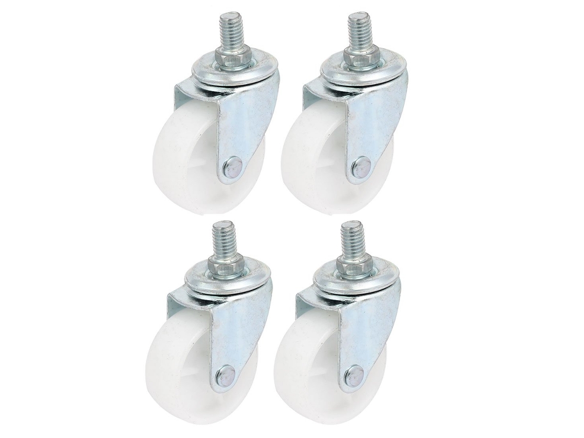 Rueda Giratoria Universal De Pp Con Perno Roscado M10x15mm De 2 Pulgadas De Diámetro.
